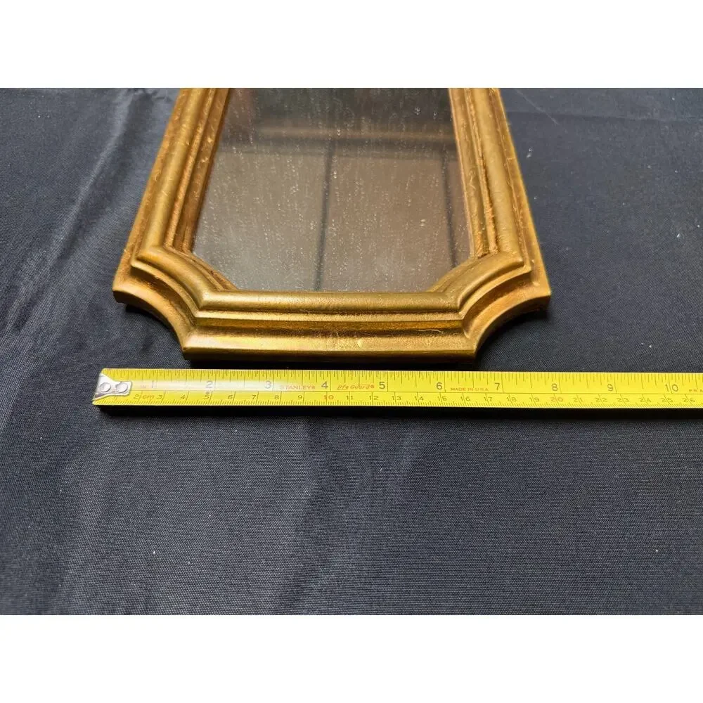 Pair Vintage Bassett Mirror Co Gold Arched Wall Mirrors Hollywood Regency 1970s